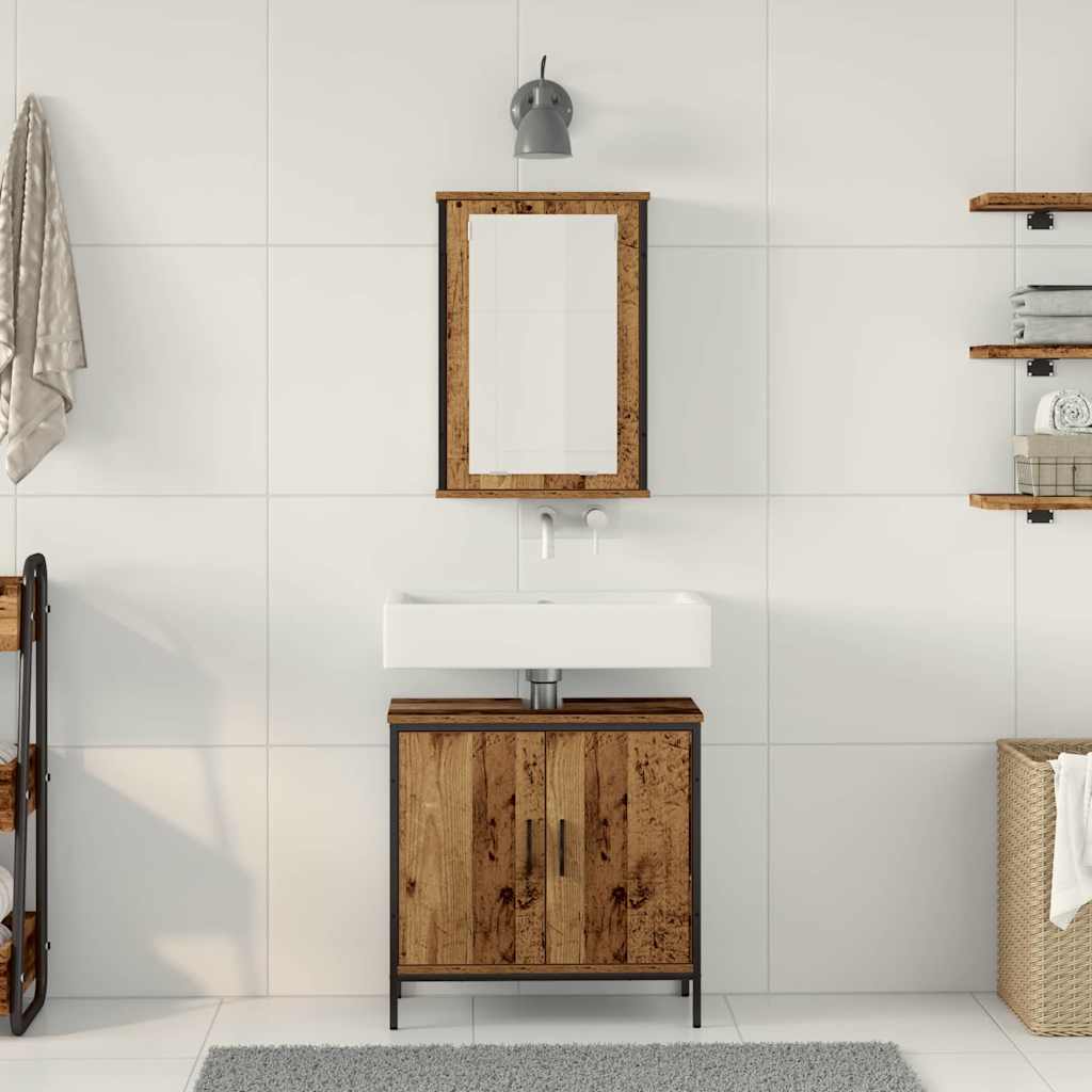 Bathroom Furniture Set with Storage 2 pcs Brown 60 x 30 x 60 cm